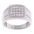 Men's White Gold 1/2ct TDW Diamond Lightweight Square Ring