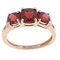 10k Yellow Gold Garnet and Diamond Ring
