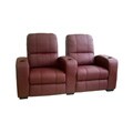 Burgundy Leather 2-seat Recliner Home Theater Seating