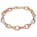14k Tri-color Gold Link Bracelet