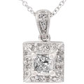 14k White Gold 2/5ct TDW Princess Diamond Pendant