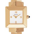 Bulova Women's White Dial Goldtone Bangle Watch