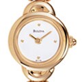Bulova Women's White Dial Goldtone Watch