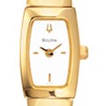 Bulova Women's White Dial Goldtone Watch