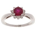 14k White Gold Ruby 1/3ct TDW Diamond Ring