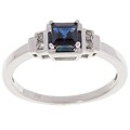 14k White Gold Sapphire Diamond Ring