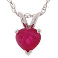 14k White Gold Ruby Heart Pendant