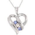14k White Gold Tanzanite and Diamond Pendant