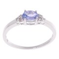 14k White Gold Tanzanite and Diamond Ring