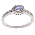 14k White Gold Oval-cut Tanzanite & Diamond Ring