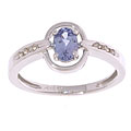 14k White Gold Tanzanite and Diamond Ring