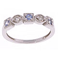 14k White Gold Tanzanite and Diamond Ring