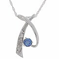14k White Gold 1/10ct Diamond Tanzanite Pendant