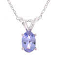 14k White Gold Tanzanite Solitaire Pendant