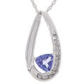 14k White Gold Tanzanite 1/10ct Diamond Pendant