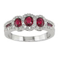14k White Gold 1/4ct TDW Diamond & Ruby Ring