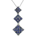 14k White Gold Sapphire Drop Pendant