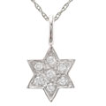14k White Gold Diamond Star of David Pendant