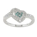 14k Gold 1/3ct TDW White and Blue Diamond Ring (H-I-J, I1-I2)