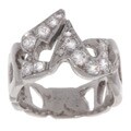 14k White Gold 7/8ct TDW Diamond Freeform Ring (I, VS1)