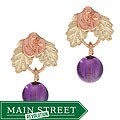 14k Black Hills Gold & Amethyst Bead Earrings