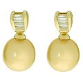 14k Cultured South Sea Pearl 1/6ct Diamond Earrings