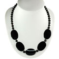 Black and White Banded Agate Necklace