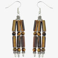 Tiger's Eye and Silver Dangle Earrings
