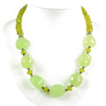 Green Chalcedony and Jade Necklace