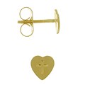Children's 14k Gold Heart with Cross Earrings
