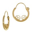 Children's 14k Gold Filigree Hoop Earrings