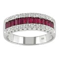 14k White Gold Ruby 1/8ct TDW Diamond Ring