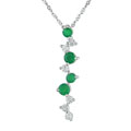 14k White Gold Emerald 1/10ct TDW Diamond Pendant
