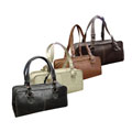Classy Belt Stitched Leather Satchel Handbag