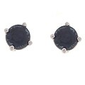 14k White Gold Round Sapphire Stud Earrings