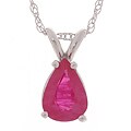 14k White Gold Pear Shape Ruby Pendant