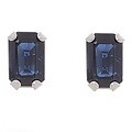 14k White Gold Sapphire Stud Earrings