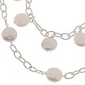 Silver & Cultured Coin Pearl Necklace Bracelet