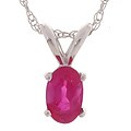 14k White Gold Oval Ruby Pendant