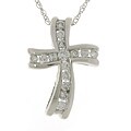 14k White Gold 1/3ct Diamond Cross Pendant