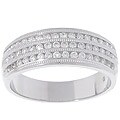 14k White Gold 1/2ct TDW Diamond Milligrain Ring