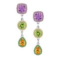 14k Gold Multi-gemstone Drop Earrings