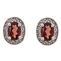 14k White Gold 1/4ct TDW Diamond Garnet Earrings