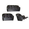 Black Leather Sofa, Loveseat, and Rocker/ Recliner