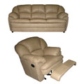 Cobblestone Leather Sofa and Reclining Chair Set