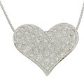 18k White Gold 1/2ct Pave Diamond Heart Pendant