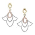 14k Tri-tone Gold 1/2ct TDW Diamond Earrings (I-J, I2-I3)