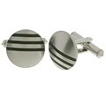 Titanium Cuff Links with Black Rhodium Inlay
