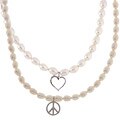 Silver Cultured Freshwater Pearl & Charm Necklace