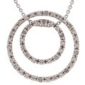 Sterling Silver 1/8ct Diamond Two Circle Pendant